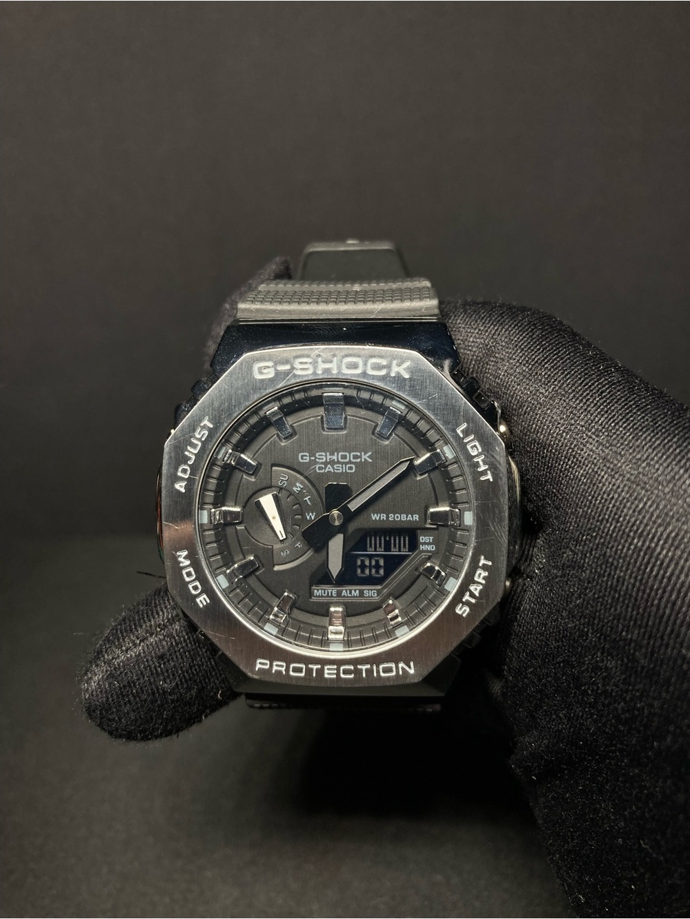 Custom G Shock Black and Silver Gm 2100 Model